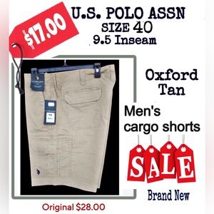 U.S. Polo Assn. Tan Cargo Shorts Classic Design